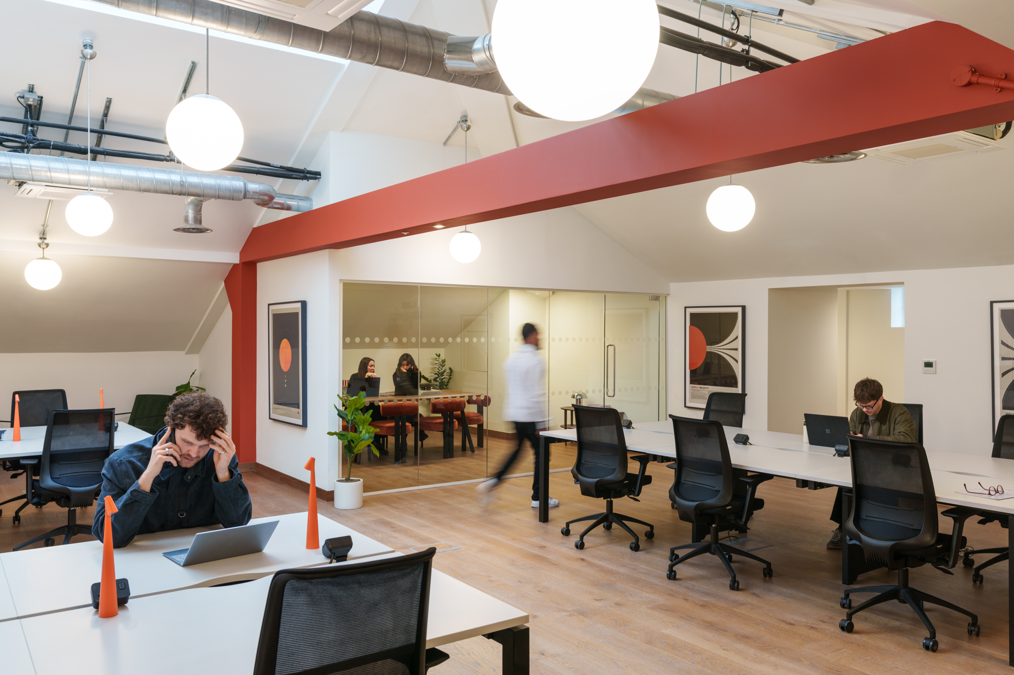 A busy office filled with people at Hornsey Town Hall.