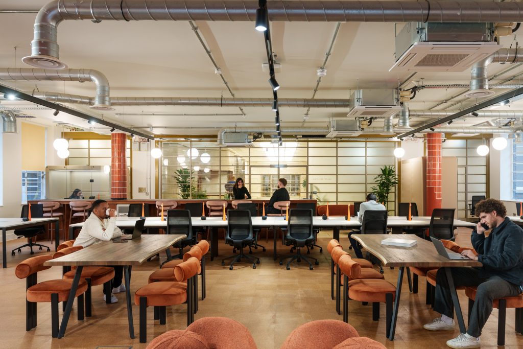 The hotdesking lounge at Hornsey Town Hall.